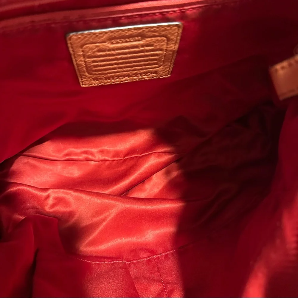 Coach Madison Isabelle Pebble Leather Hobo Bag Cognac/Saddle/Orange Shoulder Bag - Picture 9 of 16